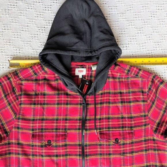 Levi's THERMOLITE Flannel Plaid Hood Shirt Jacket Shacket Men's XL New With Tags - Picture 5 of 9